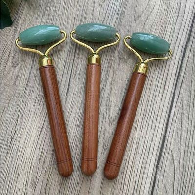 Ferramenta de massagem de jade com alça de madeira para logotipo personalizado disponível