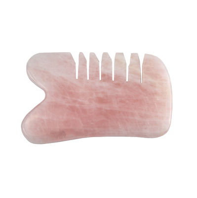 Massagem da cabeça Rosa Quartz Gua Sha Peito de escalpe Ferramenta para auto-cuidado da pele Spa lifting facial