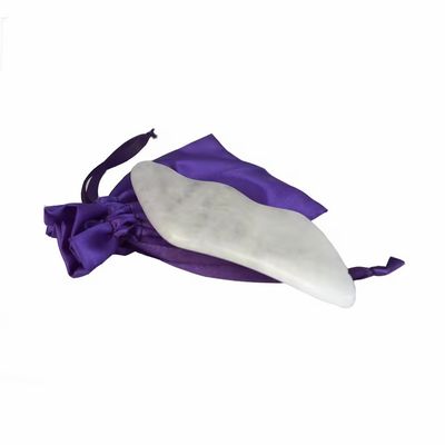 Tabela de massagem personalizada de Jade Branco Facial Corpo de Jade Gua Sha Tabela de raspagem de pedra Gua Sha para benefícios pessoais de saúde