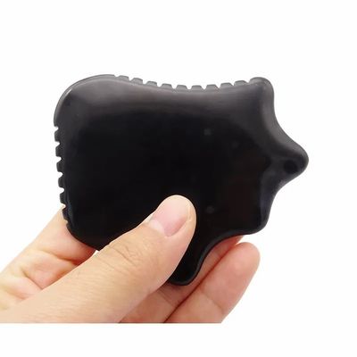 Quadro Gua Sha Natural de Obsidiana Negra para Cuidados da Pele Escrava Facial Massagem Relaxante