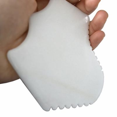 Placa Gua Sha de Jade Branco Natural para Massagem Facial e Propriedades de Design de Terapia de Escravagem