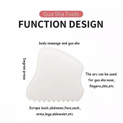 Logotipo personalizado 2024 White Jade Gua Sha Ferramentas para massagem facial e do pescoço Massagista quente Modo massagista No abk-2051