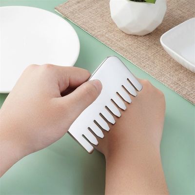 Massagem corporal e relaxamento do couro cabeludo Ferramenta de massagem de aço inoxidável 304 Gua Sha Comb Scalp Relax e crescimento do cabelo