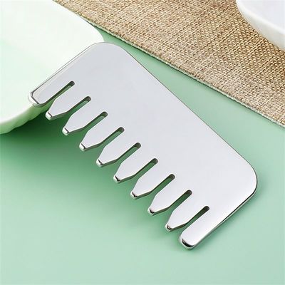 Massagem corporal e relaxamento do couro cabeludo Ferramenta de massagem de aço inoxidável 304 Gua Sha Comb Scalp Relax e crescimento do cabelo