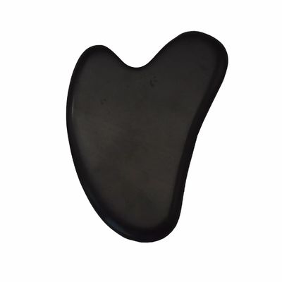 8*6cm Pedra Bian Negra Natural Forma de Coração Gua Sha Ferramenta de Massagem para Massagem Facial e Meditação