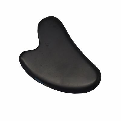 8*6cm Pedra Bian Negra Natural Forma de Coração Gua Sha Ferramenta de Massagem para Massagem Facial e Meditação