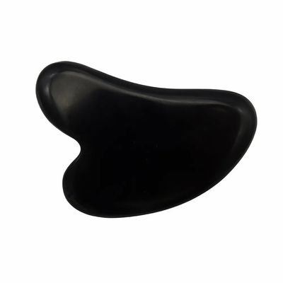 8*6cm Pedra Bian Negra Natural Forma de Coração Gua Sha Ferramenta de Massagem para Massagem Facial e Meditação