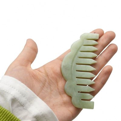 Peito de Pedra de Jade Natural Peito de Scalp Peito de Massagem Gua Sha Peito de Massagem Com Propriedades de Limpeza Meridiana Imagem Perfeita
