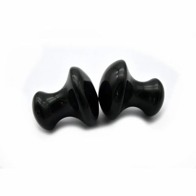 Natural Negro Obsidiana Cogumelo Gua Sha Estética Pedra de Massagem para Cuidado do Rosto e Corpo Acessórios Essenciais