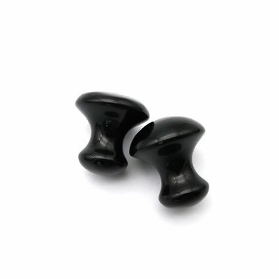Natural Negro Obsidiana Cogumelo Gua Sha Estética Pedra de Massagem para Cuidado do Rosto e Corpo Acessórios Essenciais