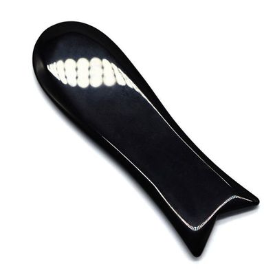 Obsidiana em forma de peixe Gua Sha Escrava ferramentas de massagem para logotipo personalizado Rosto e corpo Fonte de alimentação plug-in