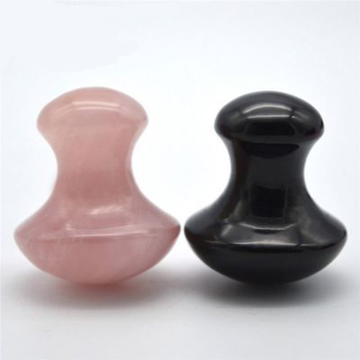 Obsidiana portátil e rosa de quartzo em forma de cogumelo Gua Sha Massage Tool Set com certificação ISO9001