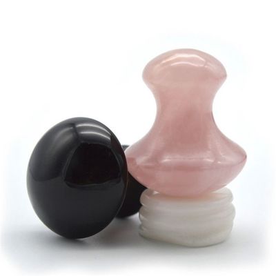 Obsidiana portátil e rosa de quartzo em forma de cogumelo Gua Sha Massage Tool Set com certificação ISO9001