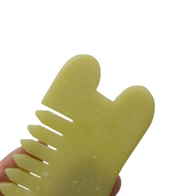 Cuidados com a saúde do corpo Massagem Natural Xiu Yan Pedra de jade raspando Guasha Peitear Cabelo Facial Scalp Gua Sha Escova Ferramentas para a cabeça