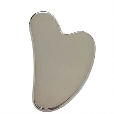 Logotipo personalizado Ferramenta de cuidados com a pele de aço inoxidável Quadro Gua Sha em forma de coração para elevação facial Massagista de metal