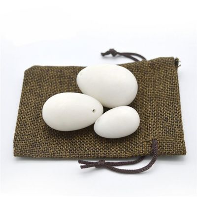 Corpo 45*30mm White Jade Yoni Eggs Set apertando músculos vaginais e pedras de cura para exercícios de Kegel