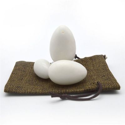 Corpo 45*30mm White Jade Yoni Eggs Set apertando músculos vaginais e pedras de cura para exercícios de Kegel