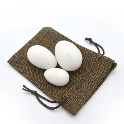 Corpo 45*30mm White Jade Yoni Eggs Set apertando músculos vaginais e pedras de cura para exercícios de Kegel