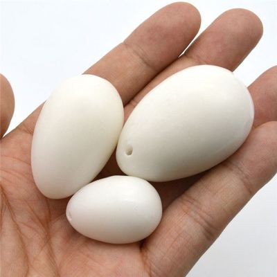 Corpo 45*30mm White Jade Yoni Eggs Set apertando músculos vaginais e pedras de cura para exercícios de Kegel