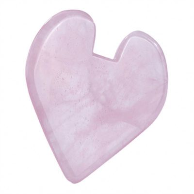 Logotipo Personalizado Logotipo Disponível Quartzo Rosa Pedra Gua Sha em forma de coração para cuidados com a pele e massagista corporal