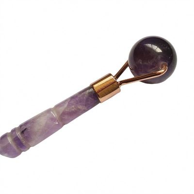 Logotipo personalizado DisponívelRoller de Jade Ametista NaturalRoller de Massagem Facial de Quartzo Roxo Purple para beleza de rosto pequeno