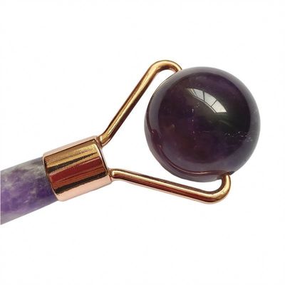 Logotipo personalizado DisponívelRoller de Jade Ametista NaturalRoller de Massagem Facial de Quartzo Roxo Purple para beleza de rosto pequeno
