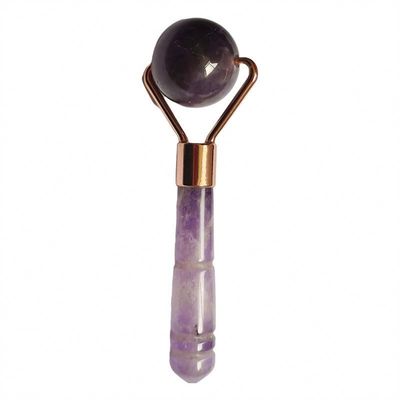 Logotipo personalizado DisponívelRoller de Jade Ametista NaturalRoller de Massagem Facial de Quartzo Roxo Purple para beleza de rosto pequeno