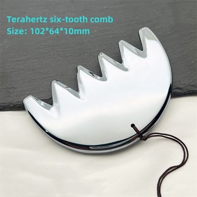 Massagem da cabeça Pedra de energia natural Terahertz Leve Portátil V Face Beauty Grooming Seis Dentes Raspando Peite de Cabeça