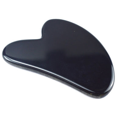 Forma de coração Negro Obsidiana Guasha 100% Jade Natural Gua Sha Scraping Massage Tool Logotipo personalizado para personalização
