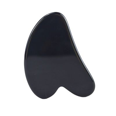 Forma de coração Negro Obsidiana Guasha 100% Jade Natural Gua Sha Scraping Massage Tool Logotipo personalizado para personalização