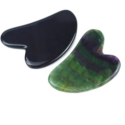 Forma de coração Negro Obsidiana Guasha 100% Jade Natural Gua Sha Scraping Massage Tool Logotipo personalizado para personalização