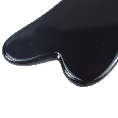 Logotipo de personalização Forma natural do coração Obsidiana Gua Sha Massagem ferramenta de raspagem para massagista corporal