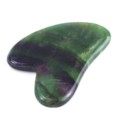 2024 Forma de coração Arco-íris Fluorito Gua Sha Massagem ferramenta de raspagem para Body Spa