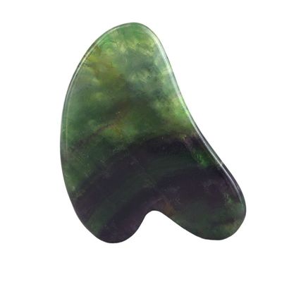 2024 Forma de coração Arco-íris Fluorito Gua Sha Massagem ferramenta de raspagem para Body Spa