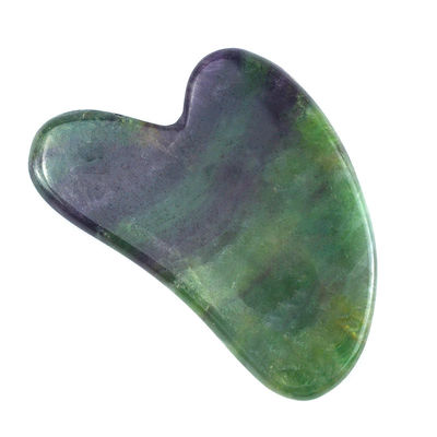 2024 Forma de coração Arco-íris Fluorito Gua Sha Massagem ferramenta de raspagem para Body Spa
