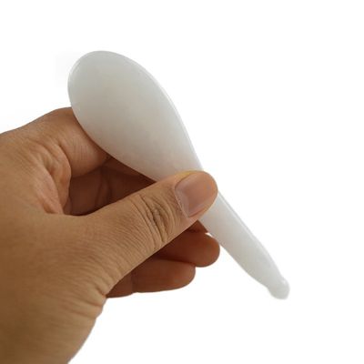 Produto de Saúde Polido Bastão de Jade Branco Pontos de Acupuntura Pedra Guasha Pen Estilo Chinês Massagem Facial Gua Sha Stick