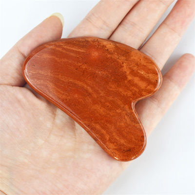 Massagem corporal Ferramenta Guasha de Jaspe Vermelho Pedra de Jade Escrava Facial para Cuidados da Pele Logotipo personalizado Forma de Coração Faça Gua Sha Ferramenta Massagista