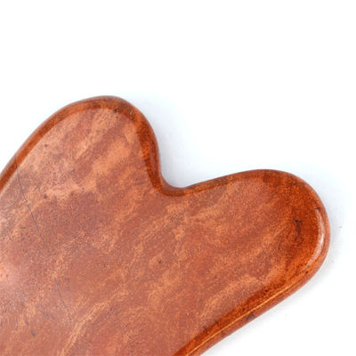 Massagem corporal Ferramenta Guasha de Jaspe Vermelho Pedra de Jade Escrava Facial para Cuidados da Pele Logotipo personalizado Forma de Coração Faça Gua Sha Ferramenta Massagista