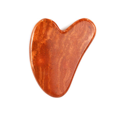 Massagem corporal Ferramenta Guasha de Jaspe Vermelho Pedra de Jade Escrava Facial para Cuidados da Pele Logotipo personalizado Forma de Coração Faça Gua Sha Ferramenta Massagista