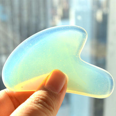 Logotipo personalizado disponíveld 2024 Forma de coração Opalite Gua Sha Massagem Ferramenta para o corpo auto Cuidado da pele Spa Facial Beauty Lifting