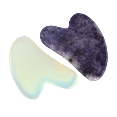 Logotipo personalizado disponíveld 2024 Forma de coração Opalite Gua Sha Massagem Ferramenta para o corpo auto Cuidado da pele Spa Facial Beauty Lifting