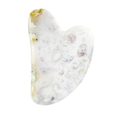 Logotipo personalizado Disponível em forma de coração Sakura Agate Jade Gua Sha Ferramenta facial para massagem Ferramentas faciais naturais Guasha