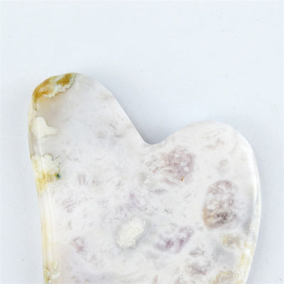 Logotipo personalizado Disponível em forma de coração Sakura Agate Jade Gua Sha Ferramenta facial para massagem Ferramentas faciais naturais Guasha