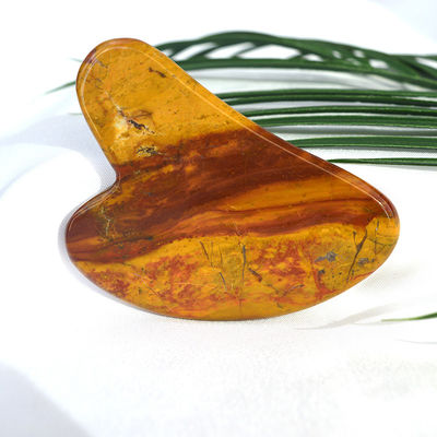 Massagista Facial Forma do Coração Jáspero Vermelho Gua Sha Massagem Ferramenta para Logotipo Personalizado Guasha Pedra Corpo Auto Cuidado da Pele Massagem Spa