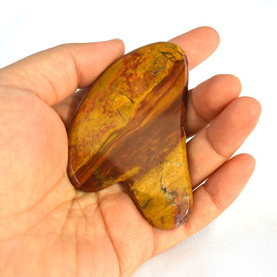 Massagista Facial Forma do Coração Jáspero Vermelho Gua Sha Massagem Ferramenta para Logotipo Personalizado Guasha Pedra Corpo Auto Cuidado da Pele Massagem Spa