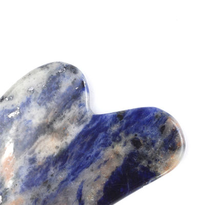Equipamento de massagem corporal Logotipo personalizado Forma do coração Sodalite natural Gua Sha Stone Auto Cuidado da pele Spa Facial Lifting Salão de beleza