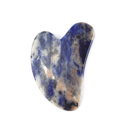 Equipamento de massagem corporal Logotipo personalizado Forma do coração Sodalite natural Gua Sha Stone Auto Cuidado da pele Spa Facial Lifting Salão de beleza