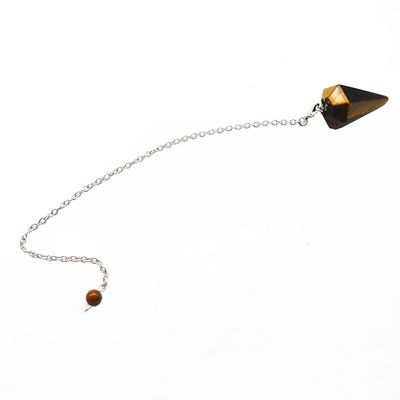 Exquisito Chacra de Olho de Tigre Natural Pendulo Cristal Pendente Colar para Homens e Mulheres Bohemian
