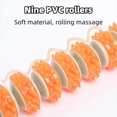 Músculos do corpo Roller de massagem anti-celulite Perda de peso Relaxamento do corpo inteiro Ferramentas de massagem de terapia de madeira Roller de PVC de nove rodas
