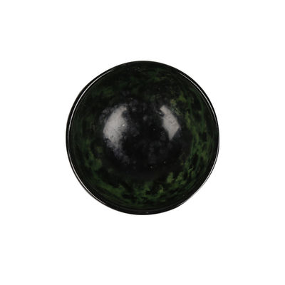 Tipo de gravura 100% chinês natural Jade Bowl Jade verde escuro Taça de taça esculpida à mão para melhoramento da decoração do lar